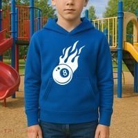Billiard 8ball Pool Billiard Flame Billiard Ball Flame Funny Gift Kids Hoodie thumb 2
