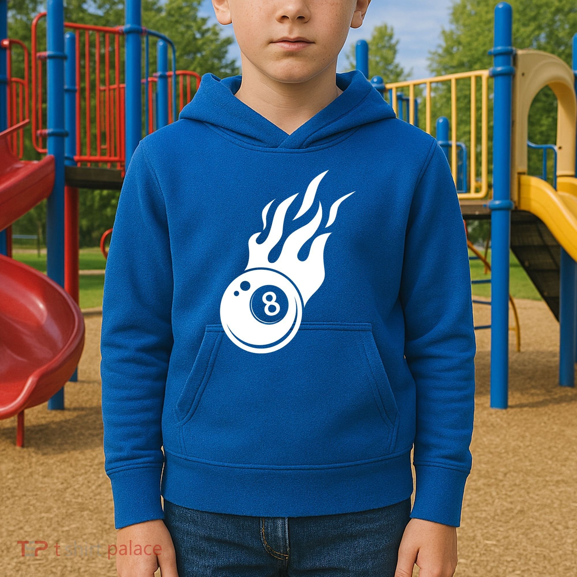 Billiard 8ball Pool Billiard Flame Billiard Ball Flame Funny Gift Kids Hoodie