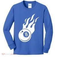 Billiard 8ball Pool Billiard Flame Billiard Ball Flame Funny Gift Kids Long Sleeve Shirt thumb 0