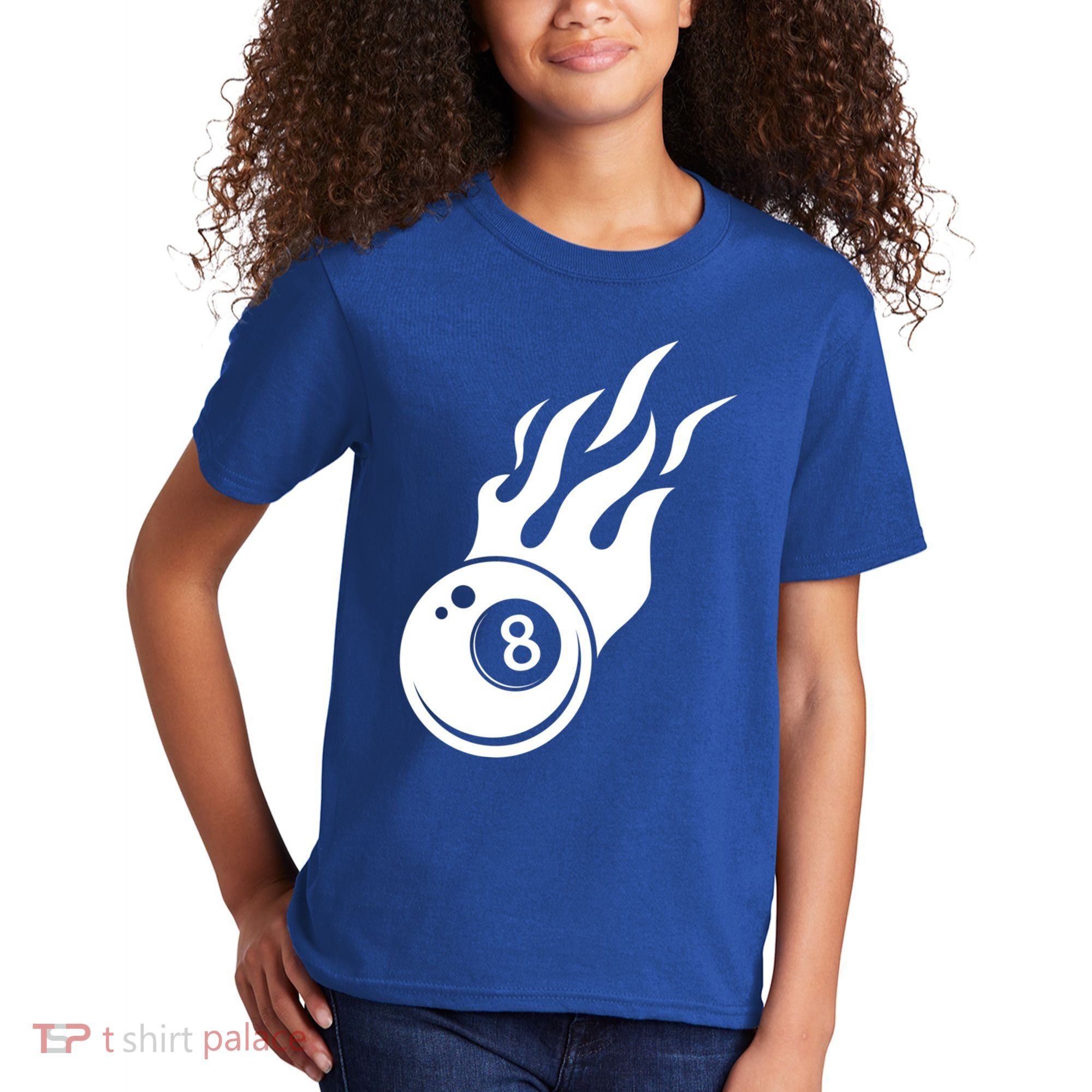 Billiard 8ball Pool Billiard Flame Billiard Ball Flame Funny Gift Kids T-Shirt