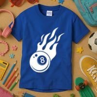 Billiard 8ball Pool Billiard Flame Billiard Ball Flame Funny Gift Kids T-Shirt thumb 3