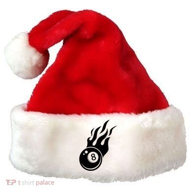 Billiard 8ball Pool Billiard Flame Billiard Ball Flame Funny Gift Santa Hat