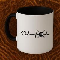 Billiards 8ball Pool Billiard Heartbeat Heart Billiard Gift Coffee Mug thumb 2