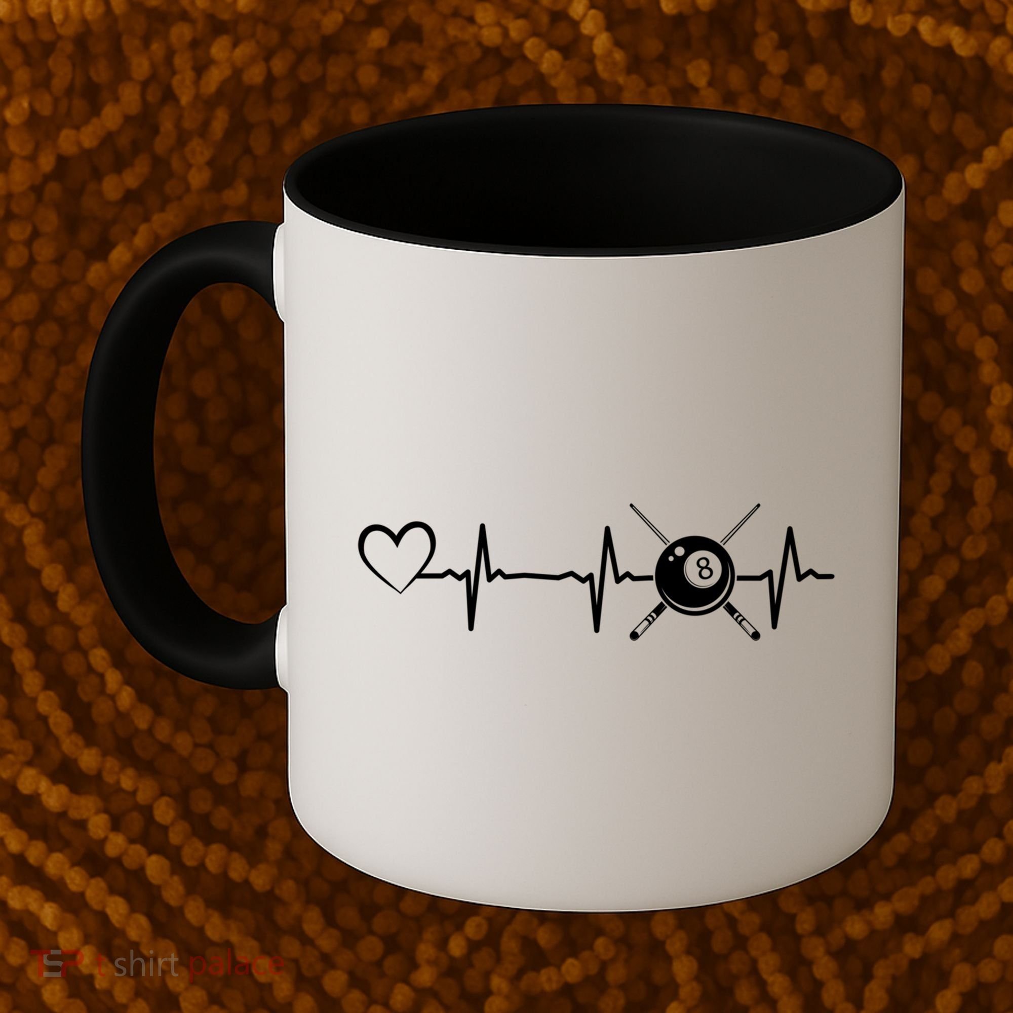 Billiards 8ball Pool Billiard Heartbeat Heart Billiard Gift Coffee Mug