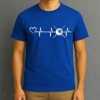 Billiards 8ball Pool Billiard Heartbeat Heart Billiard Gift T-Shirt thumb 3