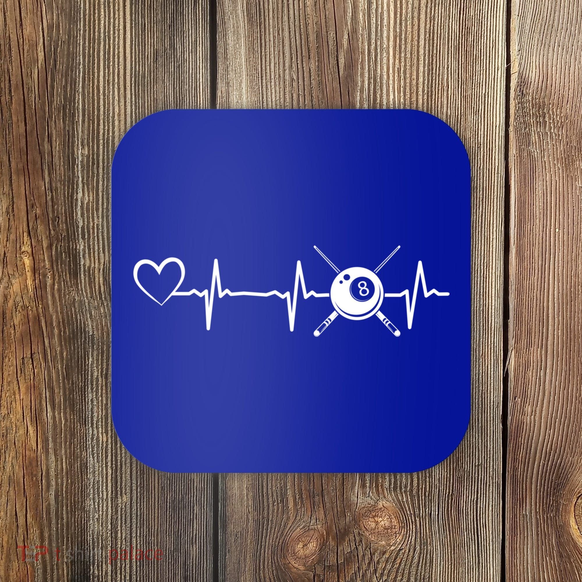 Billiards 8ball Pool Billiard Heartbeat Heart Billiard Gift Coaster