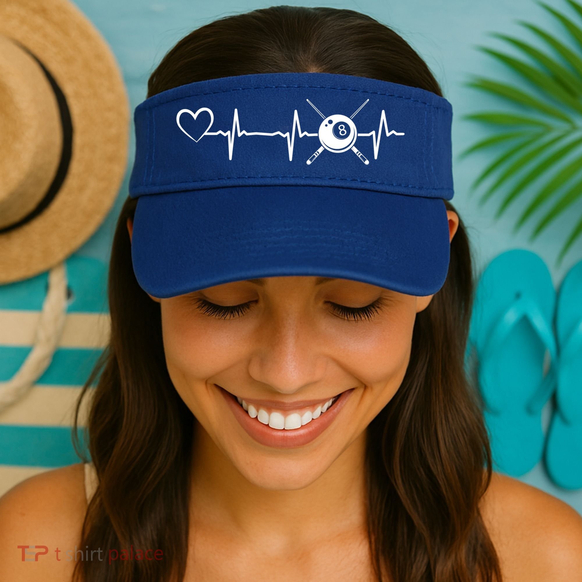 Billiards 8ball Pool Billiard Heartbeat Heart Billiard Gift Visor