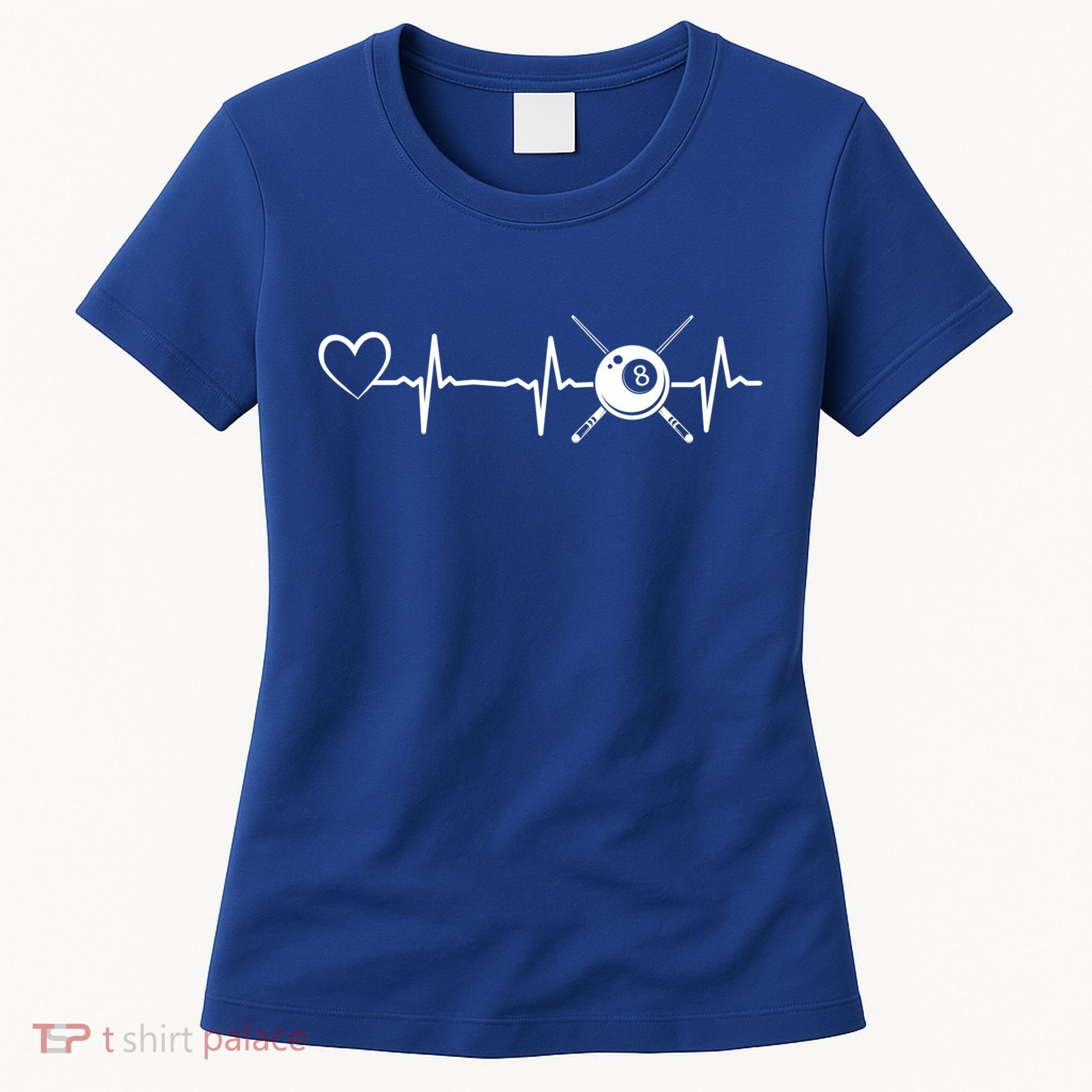 Billiards 8ball Pool Billiard Heartbeat Heart Billiard Gift Women's T-Shirt