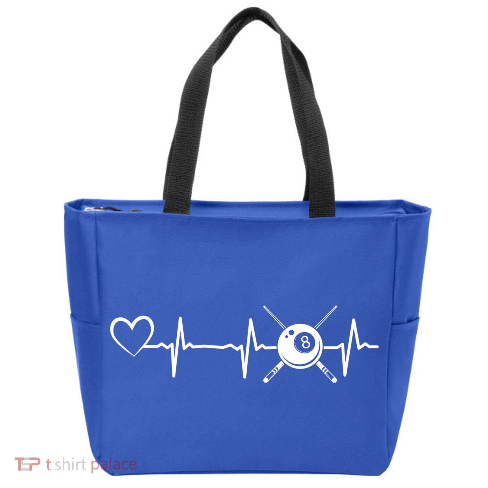 Billiards 8ball Pool Billiard Heartbeat Heart Billiard Gift Tote Bag
