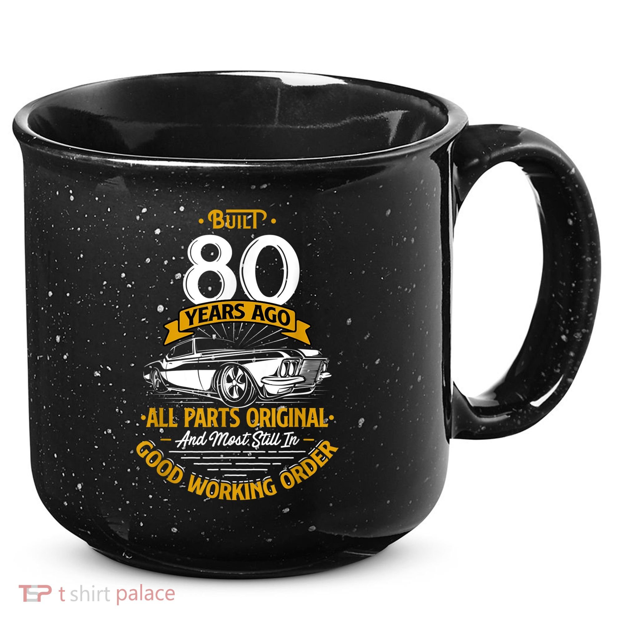 Built 80 Years Ago - Funny 80th Birthday Gift 15oz Campfire Ceramic Mug