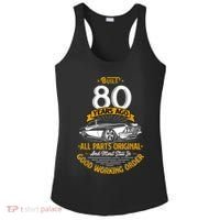 Built 80 Years Ago - Funny 80th Birthday Gift Ladies PosiCharge Competitor Racerback Tank thumb 0
