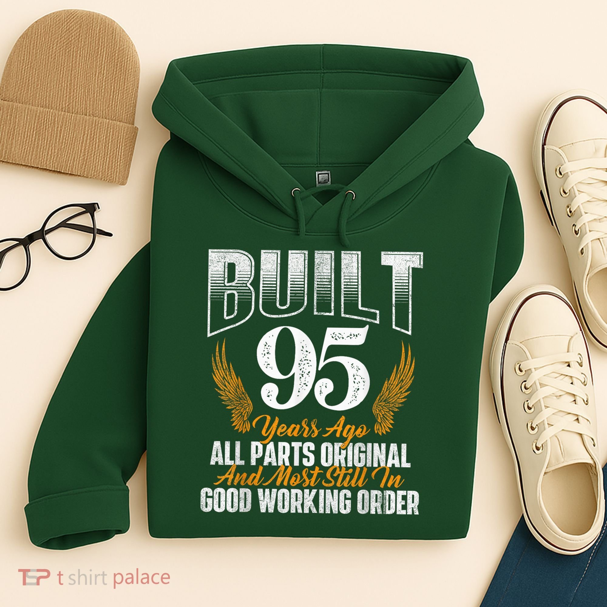 Built 95 Years Ago 95th Birthday 95 Years Old Bday Hoodie
