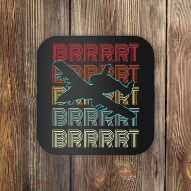 Brrrrt A 10 Warthog Vintage Retro Style Coaster