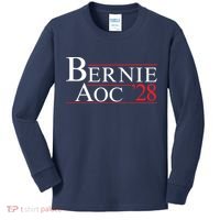 Bernie AOC 2028 Bernie Sanders Alexandria Cortez For President Democrat Party Kids Long Sleeve Shirt thumb 0