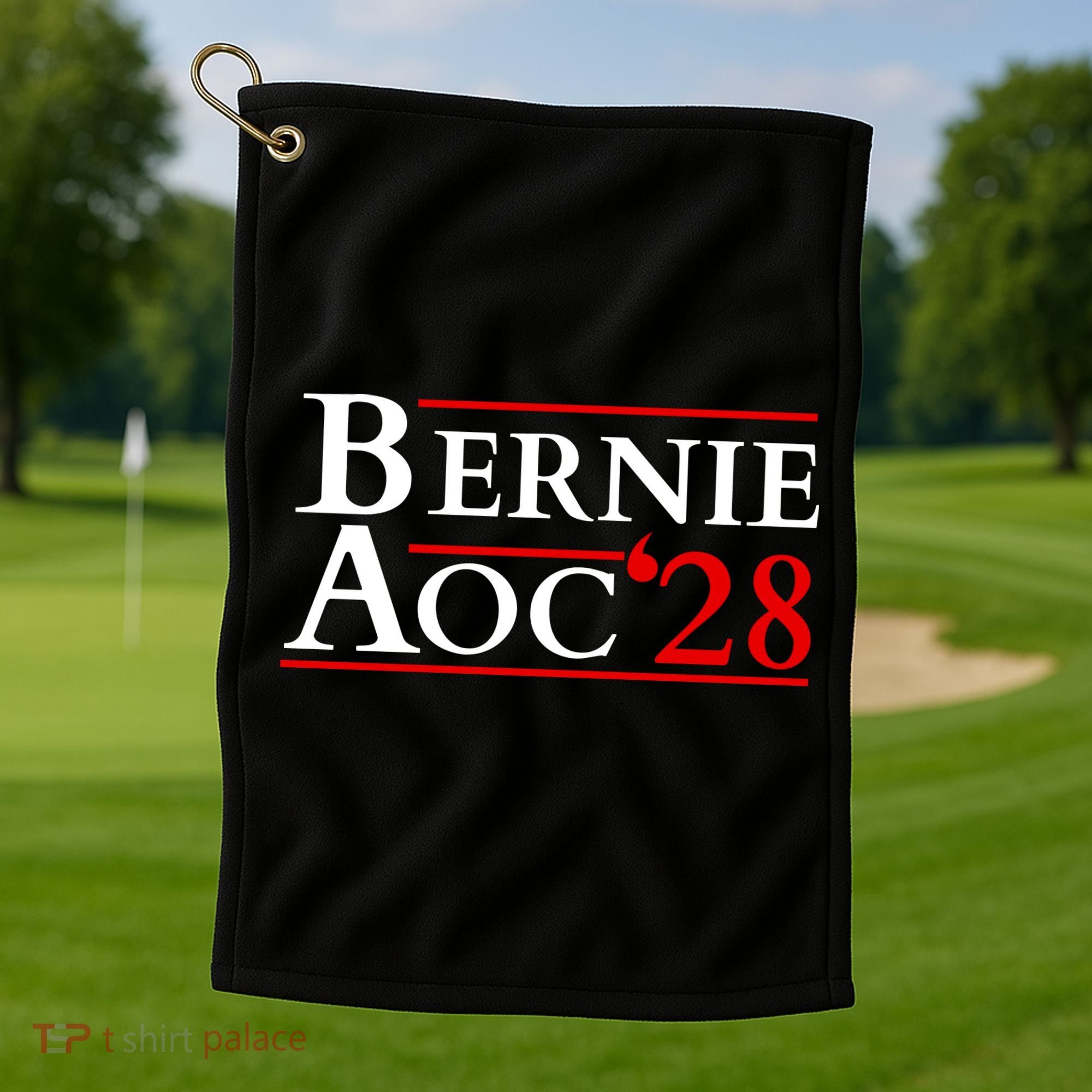 Bernie AOC 2028 Bernie Sanders Alexandria Cortez President  Golf Towel