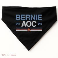 Bernie AOC 2028 For Progressives & Liberals USA-Made Doggie Bandana thumb 0