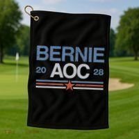 Bernie AOC 2028 For Progressives & Liberals Golf Towel thumb 1