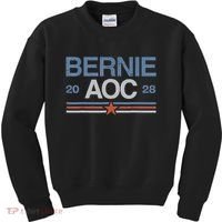 Bernie AOC 2028 For Progressives & Liberals Kids Sweatshirt thumb 0