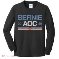 Bernie AOC 2028 For Progressives & Liberals Kids Long Sleeve Shirt thumb 0