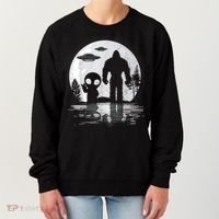 Bigfoot And Alien UFO Moon Sasquatch Bigfoot Lovers Women's Sweatshirt thumb 0