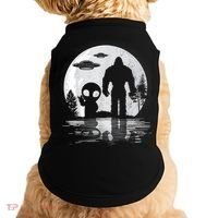 Bigfoot And Alien UFO Moon Sasquatch Bigfoot Lovers Doggie Tank thumb 0
