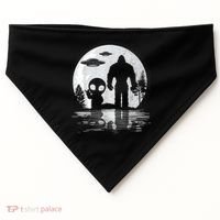 Bigfoot And Alien UFO Moon Sasquatch Bigfoot Lovers USA-Made Doggie Bandana thumb 0