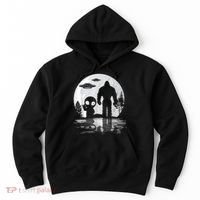 Bigfoot And Alien UFO Moon Sasquatch Bigfoot Lovers Hoodie thumb 0