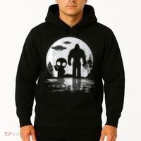 Bigfoot And Alien UFO Moon Sasquatch Bigfoot Lovers Hoodie thumb 2