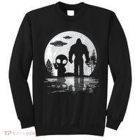 Bigfoot And Alien UFO Moon Sasquatch Bigfoot Lovers Sweatshirt thumb 0