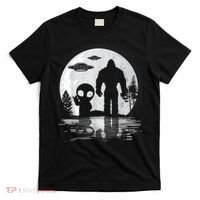 Bigfoot And Alien UFO Moon Sasquatch Bigfoot Lovers T-Shirt thumb 0