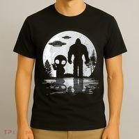 Bigfoot And Alien UFO Moon Sasquatch Bigfoot Lovers T-Shirt thumb 3