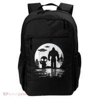Bigfoot And Alien UFO Moon Sasquatch Bigfoot Lovers Backpack thumb 0
