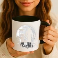 Bigfoot And Alien UFO Moon Sasquatch Bigfoot Lovers Coffee Mug thumb 3