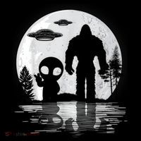 Bigfoot And Alien UFO Moon Sasquatch Bigfoot Lovers Coffee Mug thumb 5