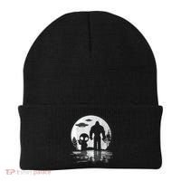 Bigfoot And Alien UFO Moon Sasquatch Bigfoot Lovers Beanie thumb 0