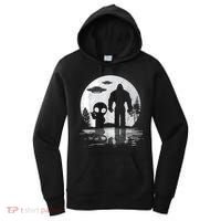 Bigfoot And Alien UFO Moon Sasquatch Bigfoot Lovers Women's Hoodie thumb 0