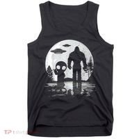 Bigfoot And Alien UFO Moon Sasquatch Bigfoot Lovers Tank Top thumb 0