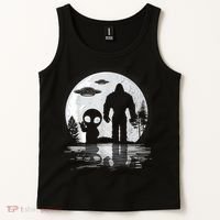 Bigfoot And Alien UFO Moon Sasquatch Bigfoot Lovers Tank Top thumb 2