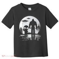 Bigfoot And Alien UFO Moon Sasquatch Bigfoot Lovers Toddler T-Shirt thumb 0