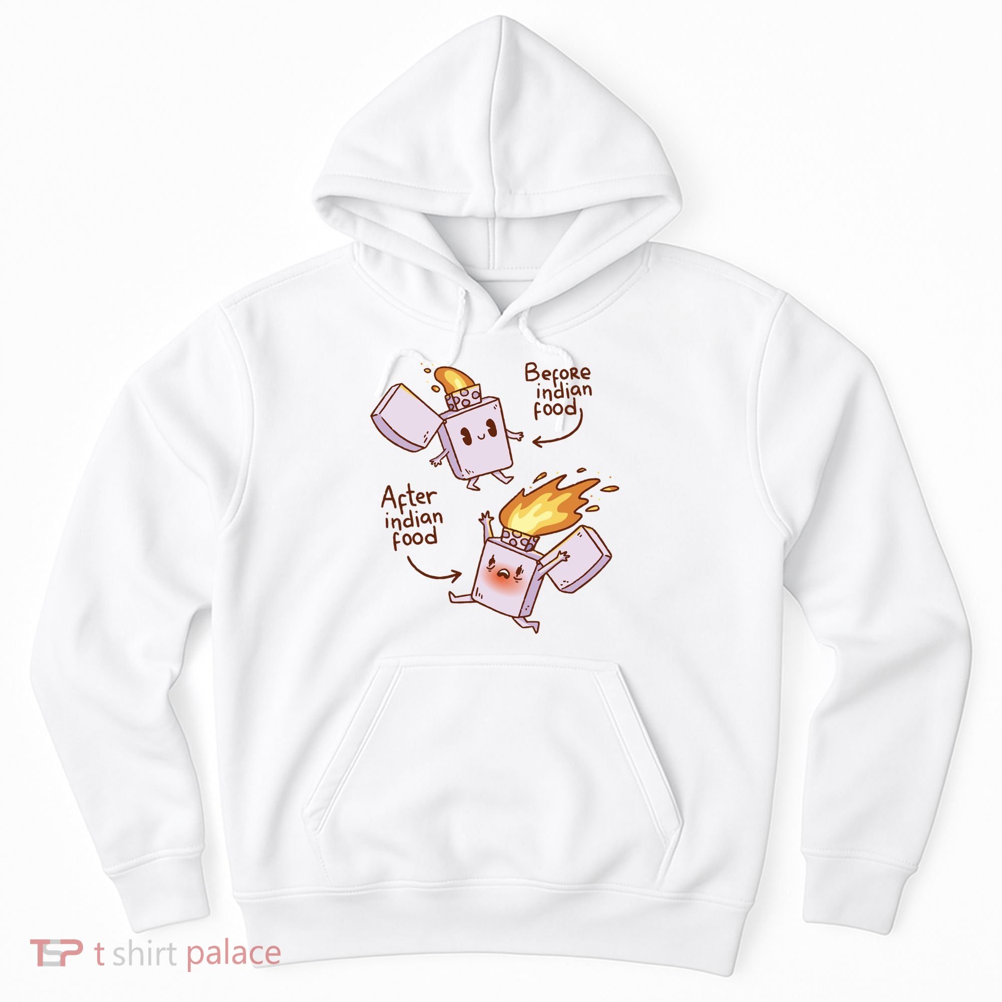 Before And After Indian Food Funny Hoodie