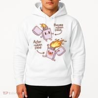Before And After Indian Food Funny Hoodie thumb 2