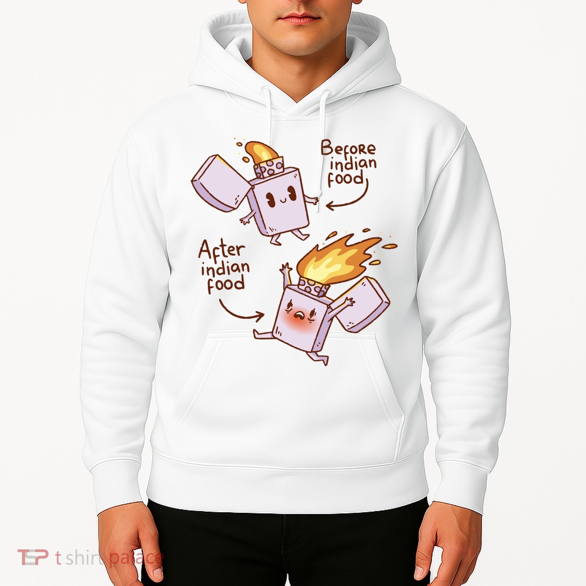 Before And After Indian Food Funny Hoodie