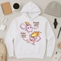 Before And After Indian Food Funny Hoodie thumb 3