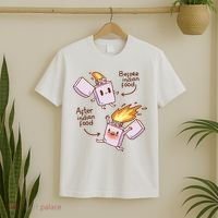 Before And After Indian Food Funny T-Shirt thumb 2