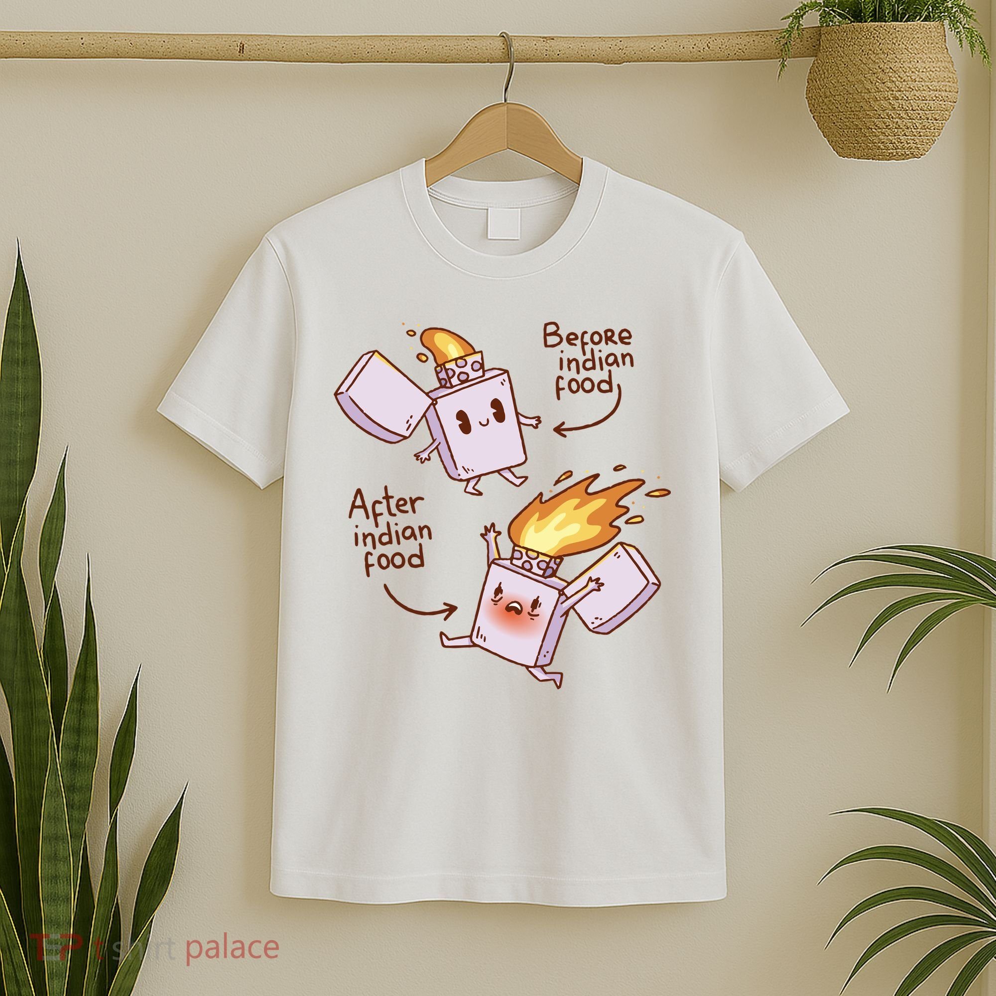 Before And After Indian Food Funny T-Shirt