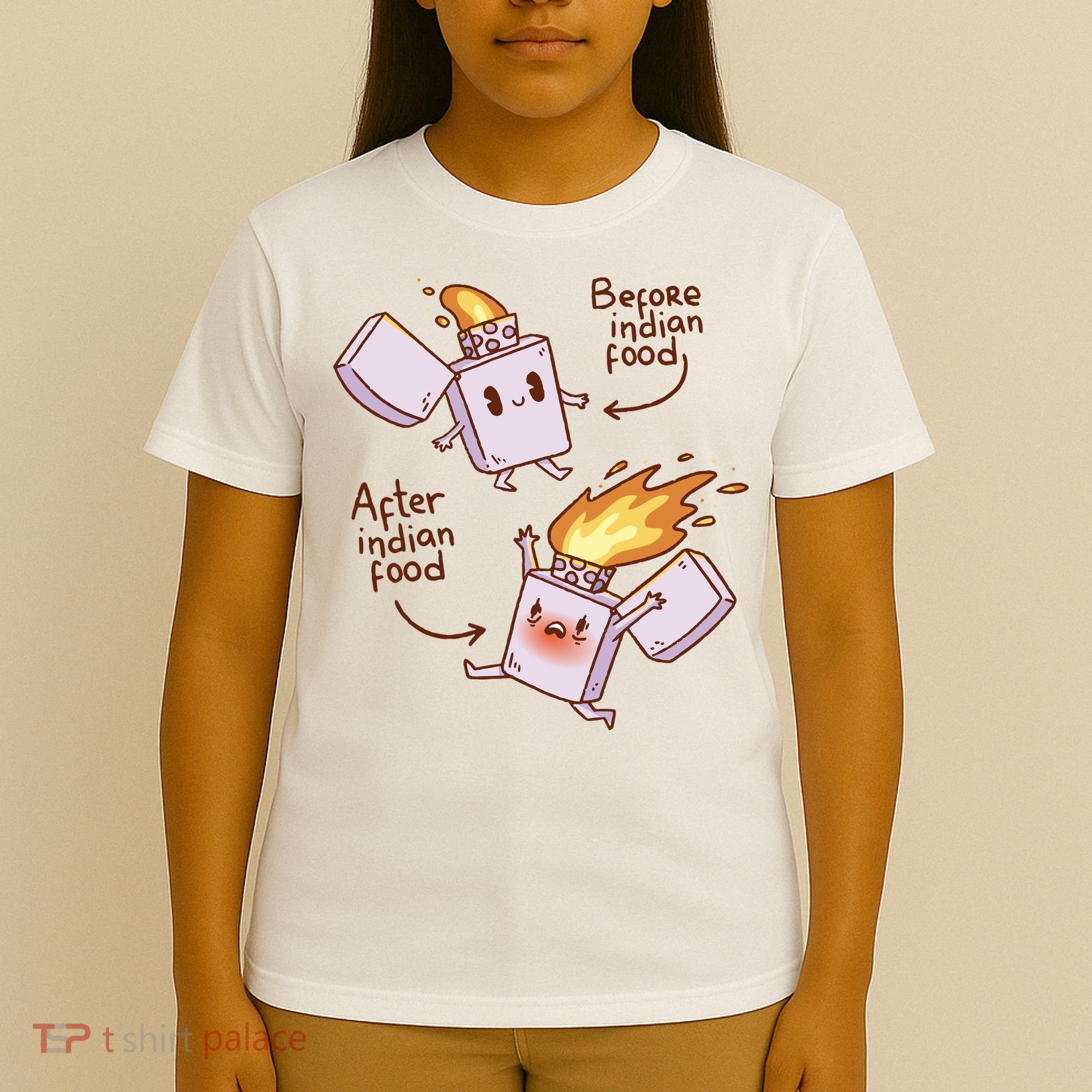 Before And After Indian Food Funny T-Shirt