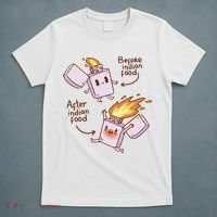 Before And After Indian Food Funny T-Shirt thumb 5