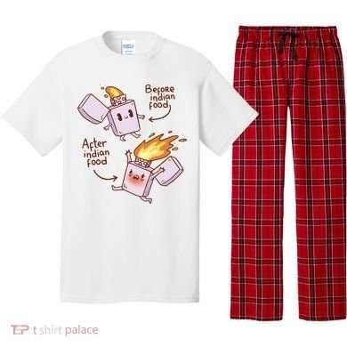 Before And After Indian Food Funny Pajama Set