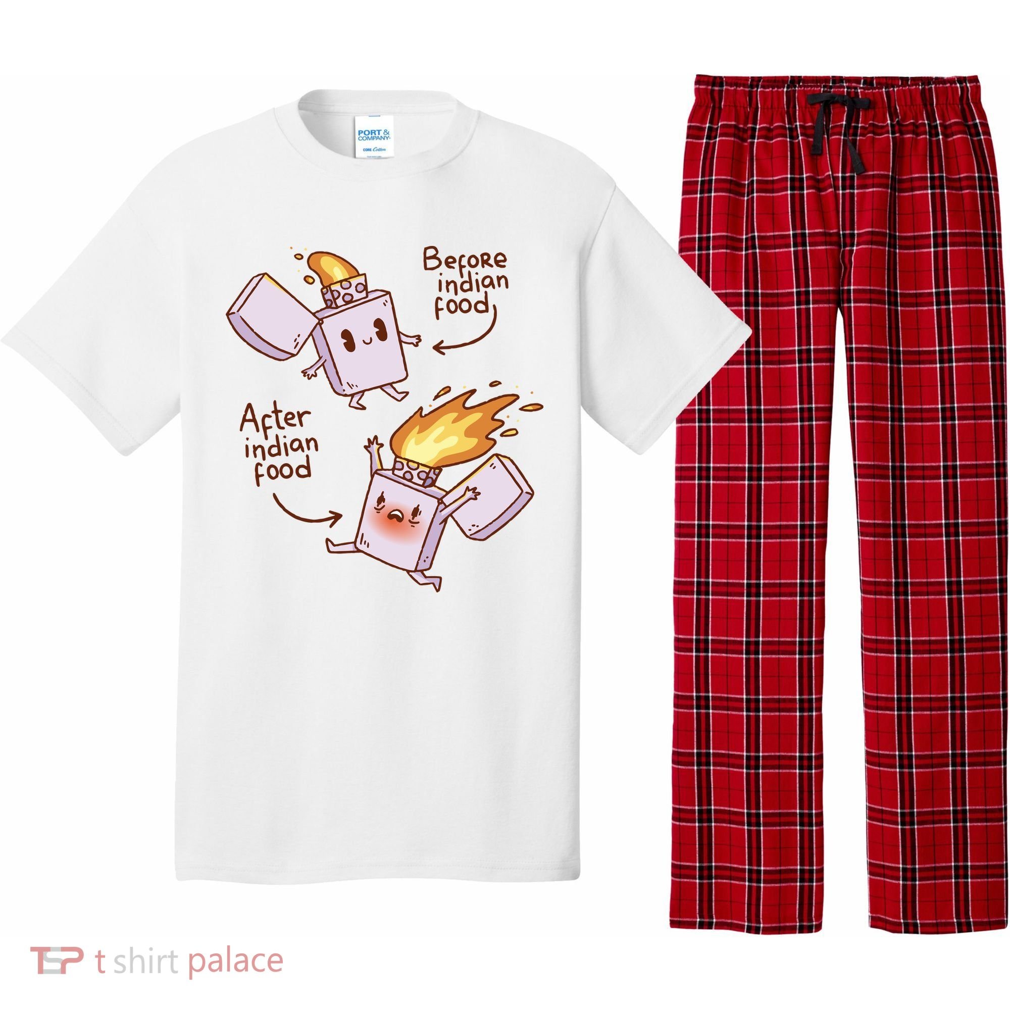Before And After Indian Food Funny Pajama Set