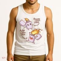 Before And After Indian Food Funny Tank Top thumb 3